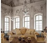 Tzxztt Relief Cherubs Windows Architecture Art Modern 3D Wallpaper Premium Textured Silk Neutral Tones Material Ideal for Living Room Bedroom-350cm×256cm