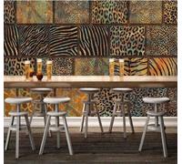 Tzxztt Retro Abstract Animal Leopard Print Texture Personality Modern 3D Wallpaper Premium Textured Silk Neutral Tones Material Ideal for Living Room Bedroom-350cm×256cm
