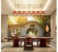 Tzxztt Retro Architecture Sunlight Green Plants Modern 3D Wallpaper Premium Textured Silk Neutral Tones Material Ideal for Living Room Bedroom-400cm×280cm