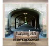 Tzxztt Retro Castle Corridor Spatial Extension Art Modern 3D Wallpaper Premium Textured Silk Neutral Tones Material Ideal for Living Room Bedroom-350cm×256cm