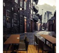 Tzxztt Retro Creative Architecture Street Spatial Extension Modern 3D Wallpaper Premium Textured Silk Neutral Tones Material Ideal for Living Room Bedroom-300cm×210cm