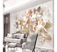 Tzxztt Retro Relief Peony Flowers Butterfly Beautiful Modern 3D Wallpaper Premium Textured Silk Neutral Tones Material Ideal for Living Room Bedroom-250cm×170cm