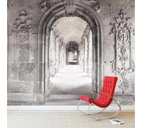 Tzxztt Retro Three Dimensional Architecture Space Extension Modern 3D Wallpaper Premium Textured Silk Neutral Tones Material Ideal for Living Room Bedroom-200cm×140cm