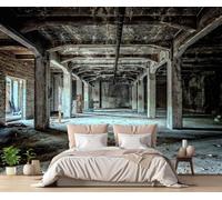 Tzxztt Retro Three Dimensional Architecture Spatial Extension Industrial Style Modern 3D Wallpaper Premium Textured Silk Neutral Tones Material Ideal for Living Room Bedroom-200cm×140cm