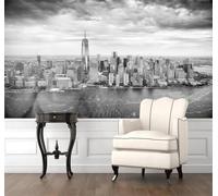 Tzxztt Retro Three Dimensional Black and White City Architecture River Modern 3D Wallpaper Premium Textured Silk Neutral Tones Material Ideal for Living Room Bedroom-200cm×140cm