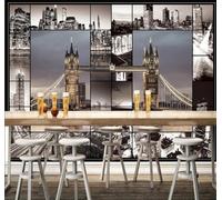 Tzxztt Retro Three Dimensional Creative Black and White Urban Architecture Modern 3D Wallpaper Premium Textured Silk Neutral Tones Material Ideal for Living Room Bedroom-300cm×210cm