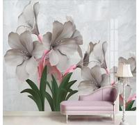 Tzxztt Romantic Floral Three Dimensional Relief Beautiful Blossoms Modern 3D Wallpaper Premium Textured Silk Neutral Tones Material Ideal for Living Room Bedroom-400cm×280cm