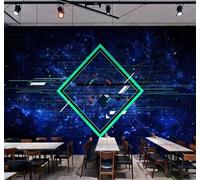 Tzxztt Science Fiction Creativity Starry Sky Universe Lines Futuristic Modern 3D Wallpaper Premium Textured Silk Neutral Tones Material Ideal for Living Room Bedroom-300cm×210cm