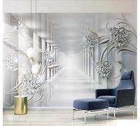 Tzxztt Three Dimensional Abstract Geometric Diamond Spatial Extension Modern 3D Wallpaper Premium Textured Silk Neutral Tones Material Ideal for Living Room Bedroom-250cm×170cm
