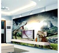 Tzxztt Three Dimensional Abstract Mountains Woods Dinosaurs Modern 3D Wallpaper Premium Textured Silk Neutral Tones Material Ideal for Living Room Bedroom-250cm×170cm