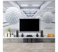 Tzxztt Three Dimensional Architecture Spatial Extension Creative Sphere Modern 3D Wallpaper Premium Textured Silk Neutral Tones Material Ideal for Living Room Bedroom-200cm×140cm