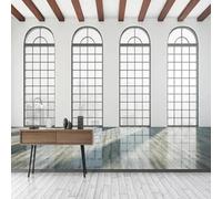 Tzxztt Three Dimensional Architecture Windows Expansion Space Modern 3D Wallpaper Premium Textured Silk Neutral Tones Material Ideal for Living Room Bedroom-200cm×140cm