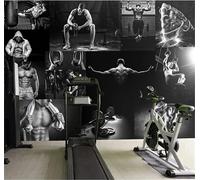 Tzxztt Three Dimensional Black and White People Fitness Club Modern 3D Wallpaper Premium Textured Silk Neutral Tones Material Ideal for Living Room Bedroom-350cm×256cm