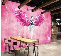 Tzxztt Three Dimensional Cosy Beautiful Industrial Style Dance Yoga Modern 3D Wallpaper Premium Textured Silk Neutral Tones Material Ideal for Living Room Bedroom-350cm×256cm