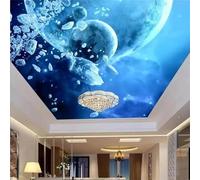 Tzxztt Three Dimensional Creative Blue Starry Sky Planet Modern 3D Wallpaper Premium Textured Silk Neutral Tones Material Ideal for Living Room Bedroom-350cm×256cm