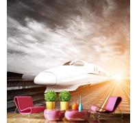 Tzxztt Three Dimensional Creative White Train Art Modern 3D Wallpaper Premium Textured Silk Neutral Tones Material Ideal for Living Room Bedroom-150cm×105cm