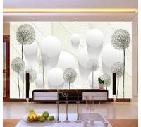 Tzxztt Three Dimensional Dandelion Sphere Leaf Texture Modern 3D Wallpaper Premium Textured Silk Neutral Tones Material Ideal for Living Room Bedroom-150cm×105cm