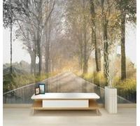Tzxztt Three Dimensional Forest Sunlight Path Spatial Extension Modern 3D Wallpaper Premium Textured Silk Neutral Tones Material Ideal for Living Room Bedroom-250cm×170cm
