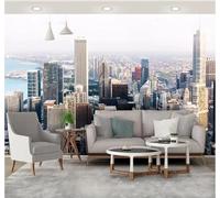 Tzxztt Three Dimensional Geometric Art City Skyscrapers Architecture Modern 3D Wallpaper Premium Textured Silk Neutral Tones Material Ideal for Living Room Bedroom-430cm×300cm