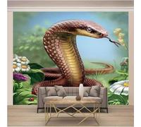 Tzxztt Three Dimensional Green Leaves Flowers Animals Snakes Modern 3D Wallpaper Premium Textured Silk Neutral Tones Material Ideal for Living Room Bedroom-350cm×256cm