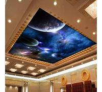 Tzxztt Three Dimensional Multicoloured Starry Sky Planets Universe Modern 3D Wallpaper Premium Textured Silk Neutral Tones Material Ideal for Living Room Bedroom-400cm×280cm