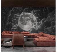 Tzxztt Three Dimensional Sci Fi Starry Sky Universe Moon Modern 3D Wallpaper Premium Textured Silk Neutral Tones Material Ideal for Living Room Bedroom-400cm×280cm
