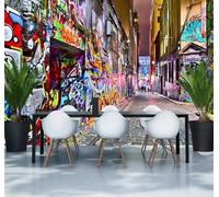 Tzxztt Three Dimensional Spatial Expansion Street Graffiti Art Individuality Modern 3D Wallpaper Premium Textured Silk Neutral Tones Material Ideal for Living Room Bedroom-150cm×105cm