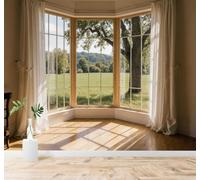 Tzxztt View from The Floor to Ceiling Windows Picturesque Trees Greenery Sunshine Modern 3D Wallpaper Premium Textured Silk Neutral Tones Material Ideal for Living Room Bedroom-400cm×280cm