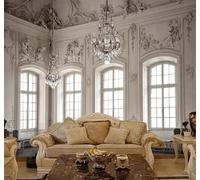 Tzxztt Vintage Architecture Relief Angels Windows Modern 3D Wallpaper Premium Textured Silk Neutral Tones Material Ideal for Living Room Bedroom-150cm×105cm