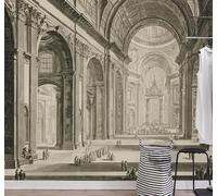 Tzxztt Vintage Classic Unique Art Architecture Church Modern 3D Wallpaper Premium Textured Silk Neutral Tones Material Ideal for Living Room Bedroom-150cm×105cm