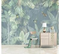 Tzxztt Vintage Hand Drawn Fresh Beautiful Tropical Plants Modern 3D Wallpaper Premium Textured Silk Neutral Tones Material Ideal for Living Room Bedroom-250cm×170cm