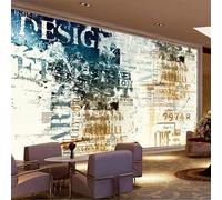 Tzxztt Vintage Nostalgia English Letters Graffiti Art Modern 3D Wallpaper Premium Textured Silk Neutral Tones Material Ideal for Living Room Bedroom-200cm×140cm