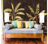 Tzxztt Vintage Three Dimensional Minimalist Tropical Banana Leaf Modern 3D Wallpaper Premium Textured Silk Neutral Tones Material Ideal for Living Room Bedroom-150cm×105cm