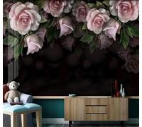 Tzxztt Vintage Three Dimensional Unique Artistic Hand Painted Floral Modern 3D Wallpaper Premium Textured Silk Neutral Tones Material Ideal for Living Room Bedroom-350cm×256cm