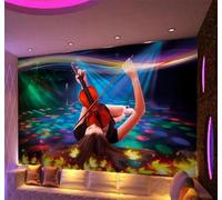 Tzxztt Warmth Music Beautiful Woman Ktv Dreamlike Violin Modern 3D Wallpaper Premium Textured Silk Neutral Tones Material Ideal for Living Room Bedroom-150cm×105cm