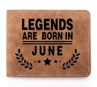 TZYTHT Funny Birthday Gifts,Leather Wallet for Men,Engraved Personalized Leather Wallet,May Men Birthday Gift,Birthday Gift Ideas for Dad Grandpa Husband Son Uncle Coworkers, JUNE, Birthday Gifts