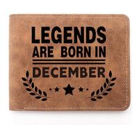TZYTHT Funny Birthday Gifts,Leather Wallet for Men,Engraved Personalized Leather Wallet,May Men Birthday Gift,Birthday Gift Ideas for Dad Grandpa Husband Son Uncle Coworkers, DECEMBER, Birthday Gifts