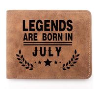 TZYTHT Funny Birthday Gifts,Leather Wallet for Men,Engraved Personalized Leather Wallet,May Men Birthday Gift,Birthday Gift Ideas for Dad Grandpa Husband Son Uncle Coworkers, JULY, Birthday Gifts