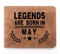 TZYTHT Funny Birthday Gifts,Leather Wallet for Men,Engraved Personalized Leather Wallet,May Men Birthday Gift,Birthday Gift Ideas for Dad Grandpa Husband Son Uncle Coworkers, MAY, Birthday Gifts