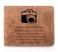 TZYTHT Photographer Gift,Leather Wallet for Men,Engraved Personalized Leather Wallet,Inspirational Gift for Photographers Photo Club Gift Encouragement Photography Gifts, photographer