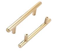 TZYYAO 2 Pack Cabinet Handles,Black/Gold Aluminum Alloy T Bar Pulls,64/96/128/160/192/224/256/320mm Hole Center Furniture Handles,Kitchen Cupboard Handles Drawer Pulls,with Screws,Gold-450mm/17.7in