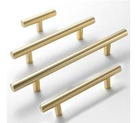 TZYYAO 2 Pack Handles for Cupboards,Drawer Pulls,T Bar Cabinet Handles, Black/Gold Door Pulls Handles,Modern Hardware Furniture Handles for Kitchen,Gold/4pcs-800mm/31.5in