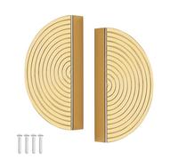 TZYYAO 2 Pcs Half Circle Moon Drawer Pull Handles,Cabinet Handles,64mm Hole Center Modern Cupboard Pulls,Brass Semicircle Handle for Furniture Hardware Decorative,with Screws,Length-100mm/3.9in