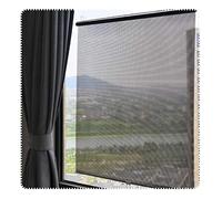 TZYYAO Blackout roller Blind,Suction Cup Window Curtain,Retractable Sun Shade,No Drilling Roller Blinds,Adjustable,Temporary Portable Window Cover Curtain,Black-58×125cm(22.8 * 49.2in)