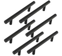 TZYYAO Cabinet Kitchen Handles,T Bar Door Pull Handle,Metal Kitchen Handles,64mm 96mm 128mm 160mm Hole Center Drawer Pulls,Furniture Handles Knobs,Black/6pcs-500mm/19.7in