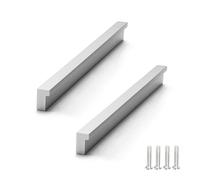 TZYYAO Silver Cupboard Handles,L 90° Kitchen Drawer Pull Handle,32/64/96/128/160/192/256mm Hole Center Handle,Aluminum Alloy Furniture Pull,Cabinet Pull Handle,2 PCS,Holecenter:160mm
