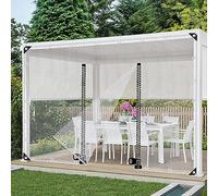 TZYYAO Tarpaulin Side Panels 1/1.2/2/2.5/3/3/3.2/3.7/4m,Clear Pvc Vinyl Tarp with Zip Door,100% Uv Protection,Weatherproof Tarpaulin,Customisable Transparent Waterproof Tarpaulin,WxH-2x2.8m/6.6x9.2ft
