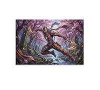 TZZKLAMNYO Future Ninja-Cherry Blossoms Canvas Prints Unframed HD Wall Art Modern Aesthetic Poster Decor for Office, Home, Bedroom, Living Room Decorations, Gift 20x30inch(50x75cm)