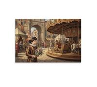 TZZKLAMNYO Renaissance Carousel Canvas Prints Unframed Modern Aesthetic Decor HD Wall Art Poster for Living Room, Dining Room, Home, Office Decorations, Gift 16x24inch(40x60cm)
