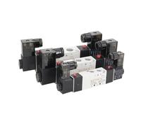 TZZVFRCR 1pcs 4V130C-06 4V230C-08 4V330C-10 Solenoid Valve Air Valve Three Position Five Way Reversing Valve 12V 24V 110V 220V(4v230e-08,AC24V)